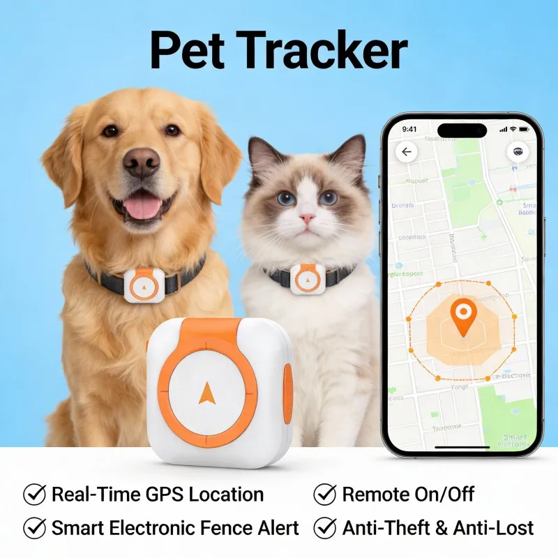 GPS Pet Locator Health Monitoring Temperature Heartbeat Dog Tracking Cat Anti-Lost Customized Positioning Artifact