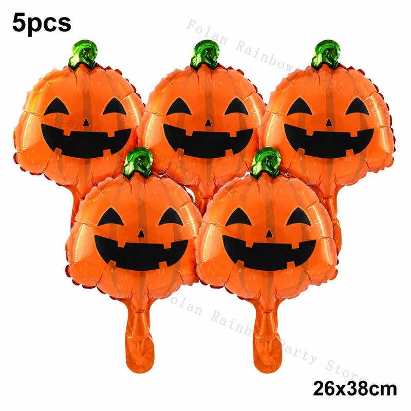 5-teiliges Halloween-Folienballons-Set Fledermaus Kürbis Süßigkeiten Geisterhaus Geformte Aluminiumfolienballons für Halloween-Party-Dekoration – Detail 9