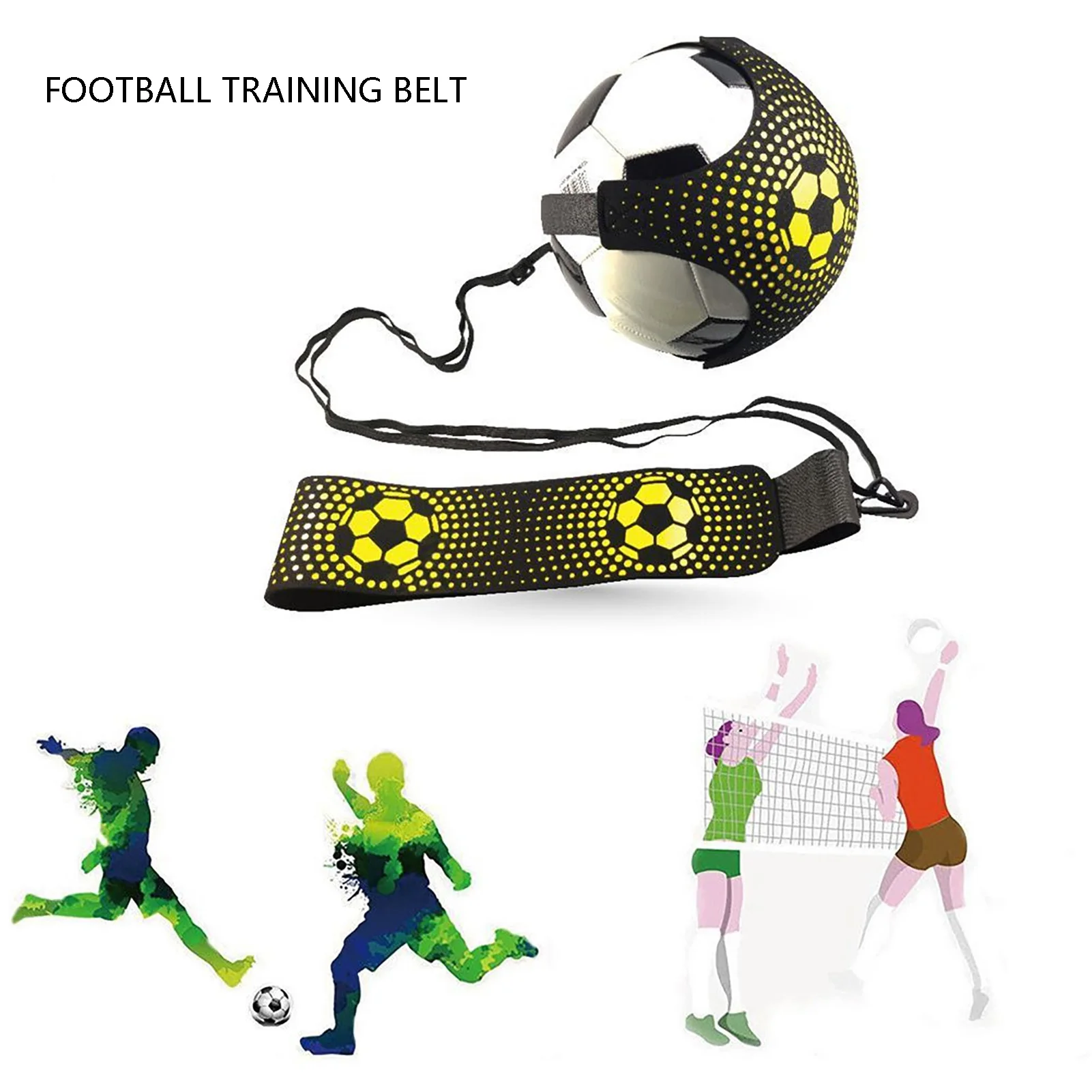 Hands-Free Soccer Kick/Throw Trainer Adjustable Waist Belt & Cord for Ball Control Shooting Passing Receiving