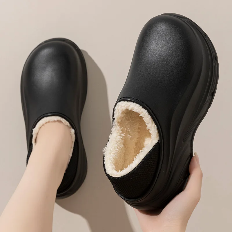 مقاوم للماء القرف الإحساس شبشب منزل الدفء حذاء رجالي أحذية رجل سميكة المضادة للانزلاق ملابس خارجية في الشتاء حجم كبير #3