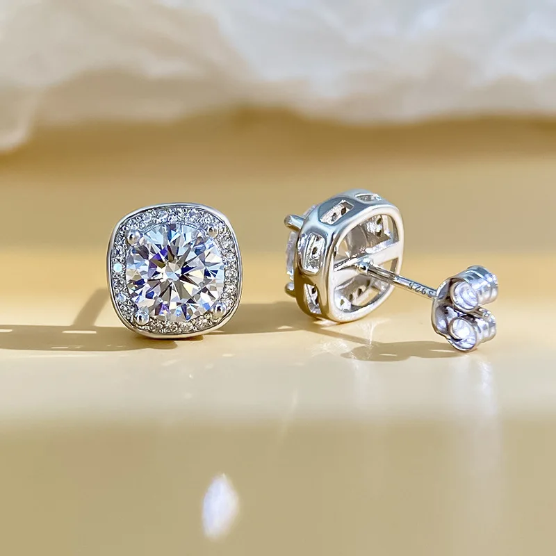 

Серьги с муассанитом, серебро 925 пробы, женские модные украшения с сертификатом GRA, цвет D