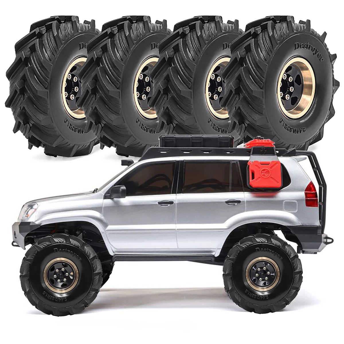 

1.0 inch Brass Beadlock Wheel & Tire Set for 1/18 1/24 TRX4M Axial SCX24 AX24 FCX24 RC Crawler Car Upgrade Parts