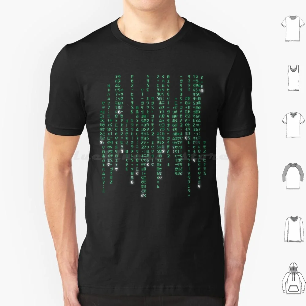 The Matrix Code T Shirt Big Size 100% Cotton The Matrix Resurrections Movie Matrix Resurrections 4 Neo Morpheus Glitch Code