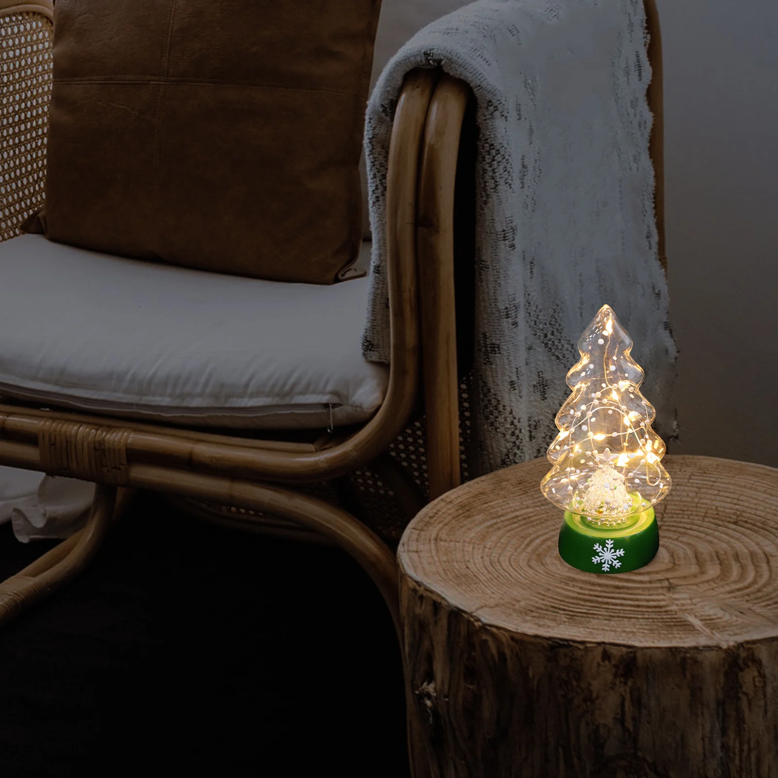 

1Pcs Glass Night Lamp Desktop Decor Warm Light Effect Material Space Saving Design Night Light Desktop Adornment