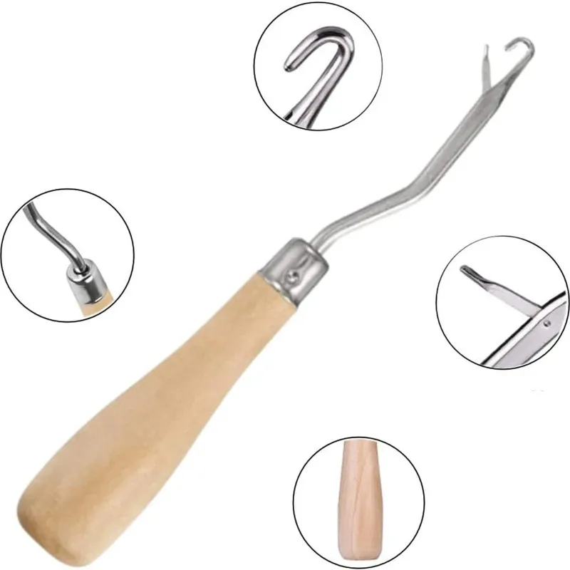 Big Size Wood Latch Crochet Hook Needle Knitting Tool for Jumbo Braiding Dreadlock Hair Weaving Extension