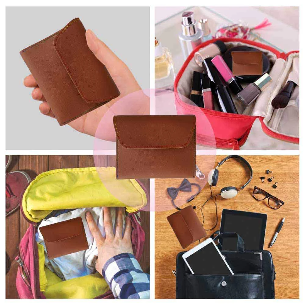 16PCS 갈색 가죽 매니큐어 키트, 손톱깎이, 전문 미용 키트, 스테인레스 스틸 발톱 도구, 귀 관리 도구