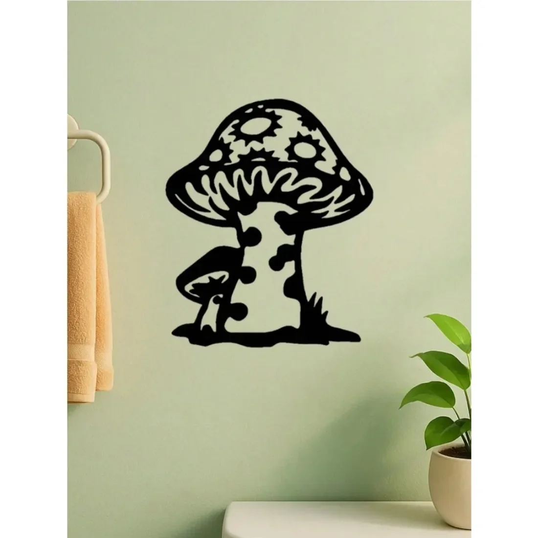 CIFBUY Metal Wall Art Enchanted Mushroom Sign Iron Craft Rustproof Decor Indoor Spaces Plaque