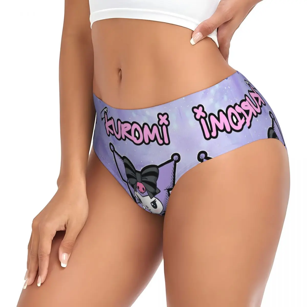 Custom Womens Kuromi Animes Brief Panties Female Breathable Cartoons Kawaii Underwear Underpants
