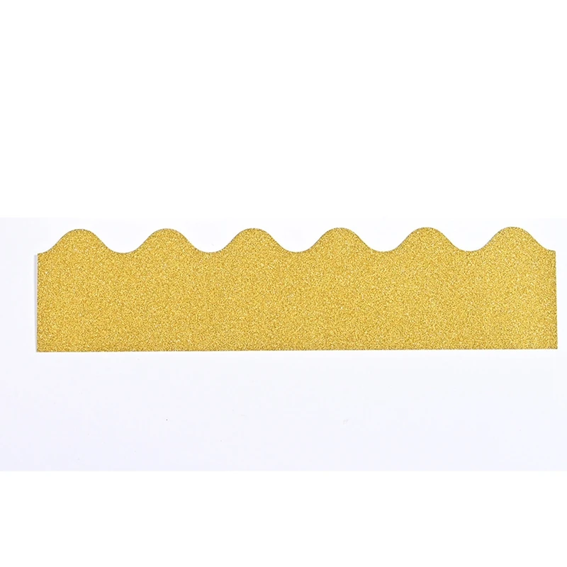 30Pcs Shine Glitter Scalloped Bulletin Borders Trim For Classroom Office , 13X 2.95 Inch