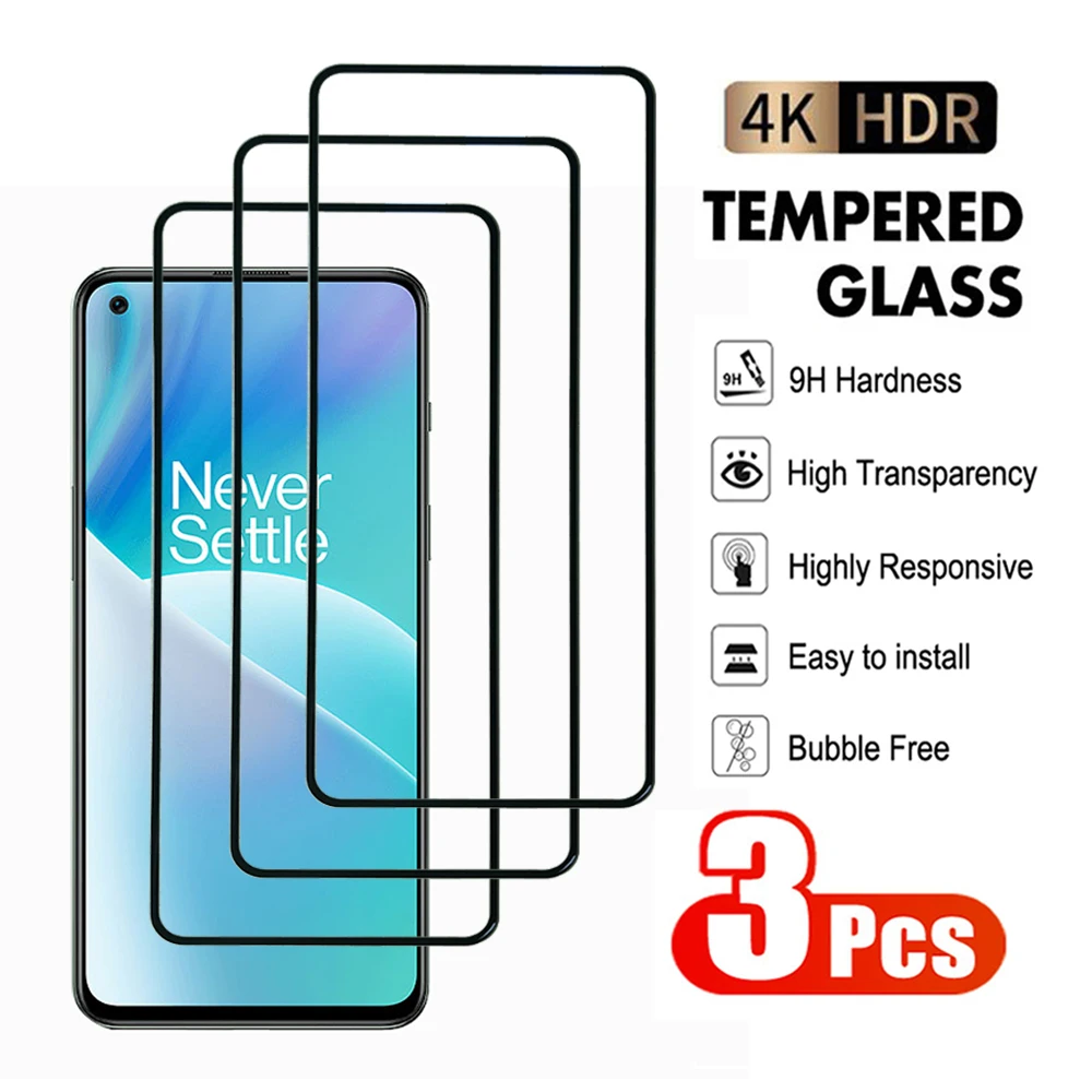 3Pcs Full cover Tempered Glass For OnePlus Nord CE 2 3 Lite 5G Screen Protecctor For OnePlus Nord 2T 3 Transparent glass Film 9H