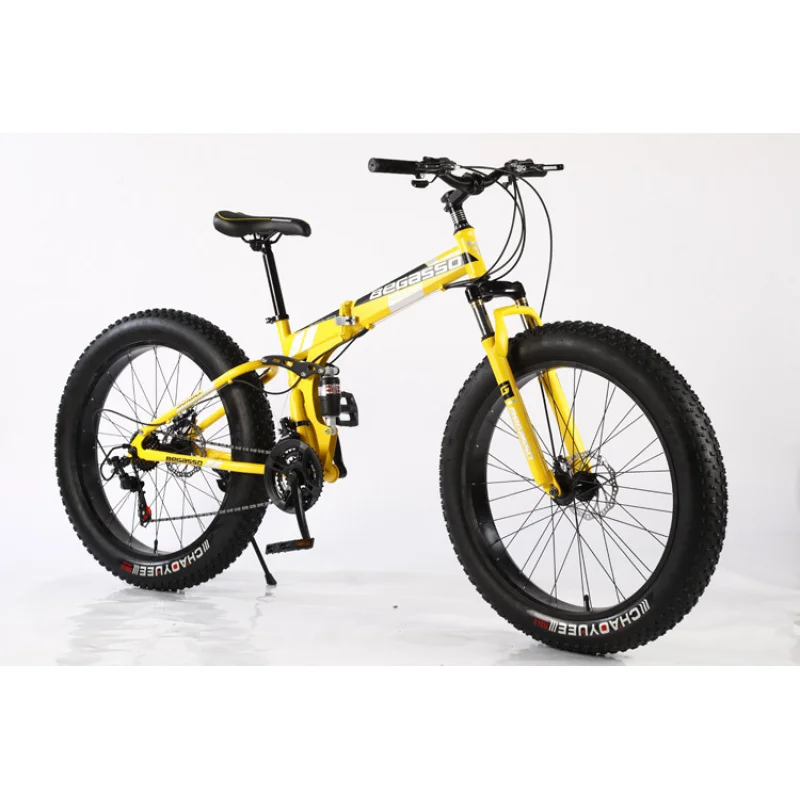 

Outdoor Folding 26" Soft Tail Mountain Bike w/4.0 Wide Fat Tires, Variable Speed