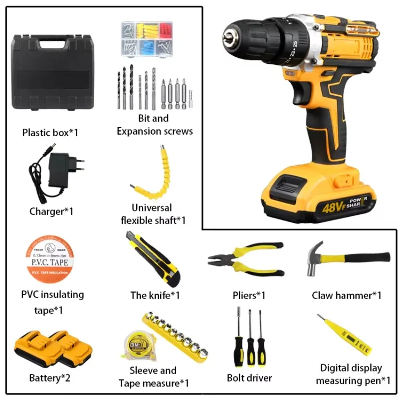 20 V Akku-Bohrschrauber Akkus Akku-Bohrmaschinen Bürste 20 V Combo-Set Akku-Bohrmaschine Bürste