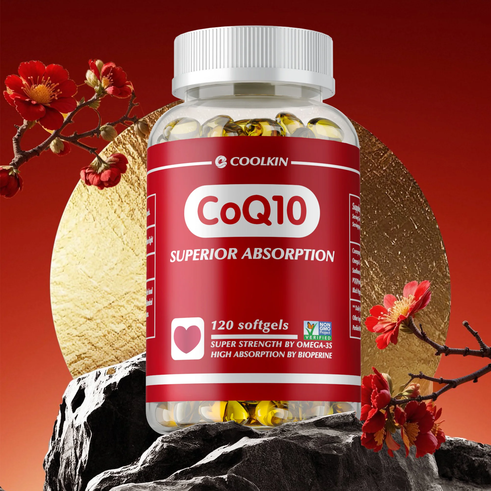 

CoQ10 Capsules 400mg - Normal Energy Production, Improves Blood Circulation, Supports Heart and Cardiovascular Health