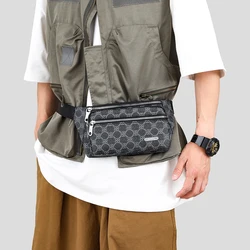 New men's fashionable waist bag, multifunctional multi-layer mobile phone bag, lightweight diagonal shoulder bag for cycling