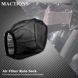 Motorcycle Air Cleaner Filter Rain Sock Waterproof Black Cover For Harley Touring Road Glide Dyna Sportster XL Softail Fat Boy