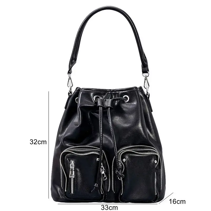 Travel Backpack Women\'s Drawstring Pocket Backpacks Large Capacity Bucket Bag 2023 New Fashion Women School Bags