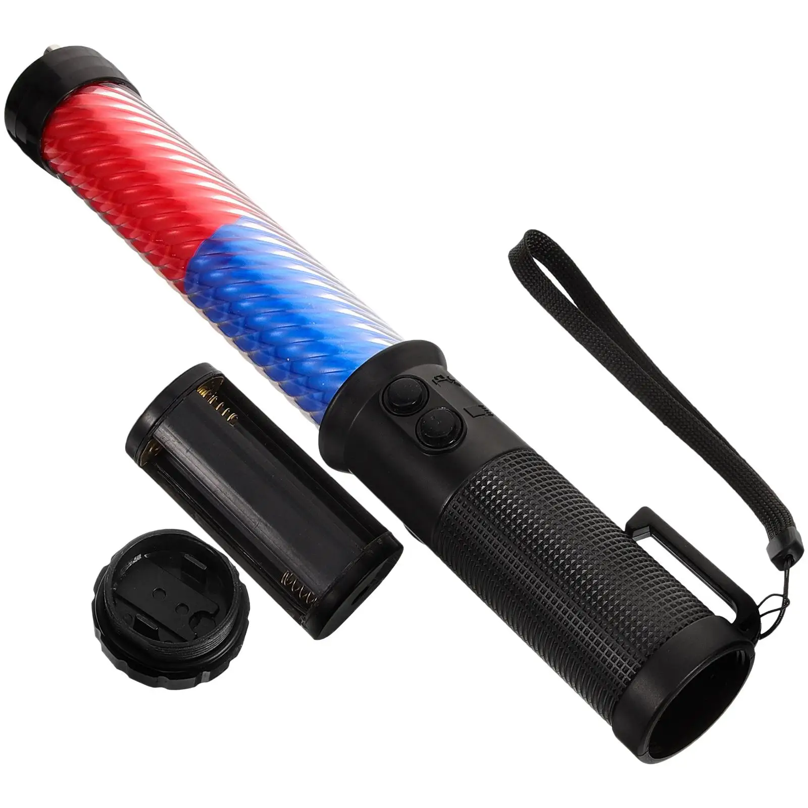 Sturdy Traffic Safety Wand with Lanyard Compact Design for Traffic Indication School Road Crossing Outdoor Work