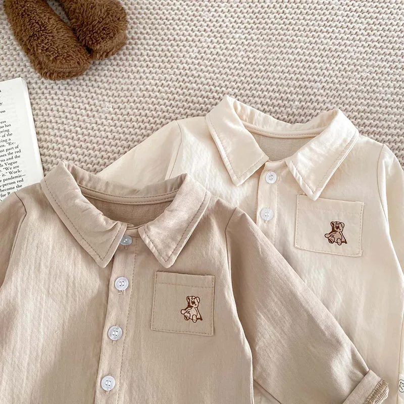 Milangel-Conjunto de ropa para bebé, Camiseta con estampado de oso bonito, ropa de exterior para niño pequeño, 2 piezas, Primavera