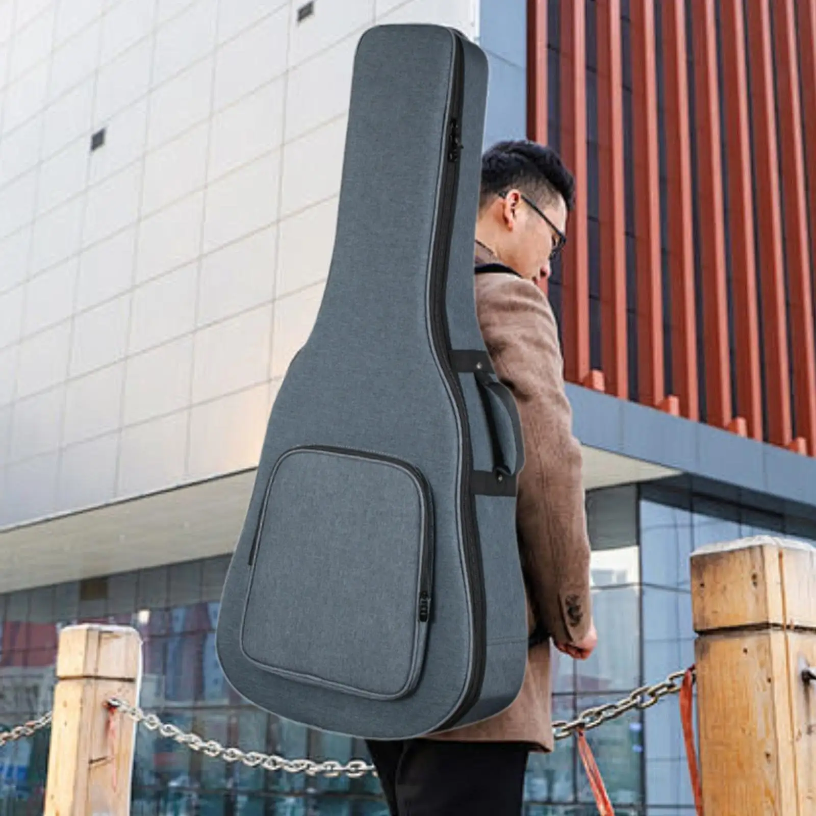 

Acoustic Guitar Bag with Handle Waterproof Hard Box Guitar Box Birthday Gift Acoustic Guitar Carrying Case for 40-41inch Guitar
