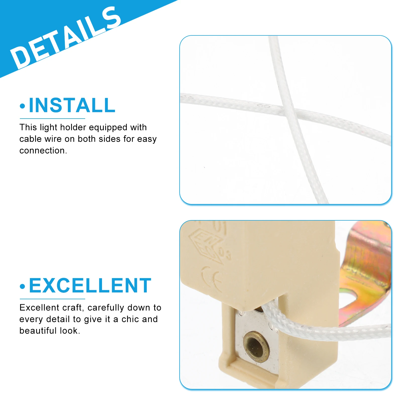 

3pcs Double Ended Lamp Holder Light Socket 78Mm With Cable Easy Install For Flood Work Lights Outdoor Diy Projectors