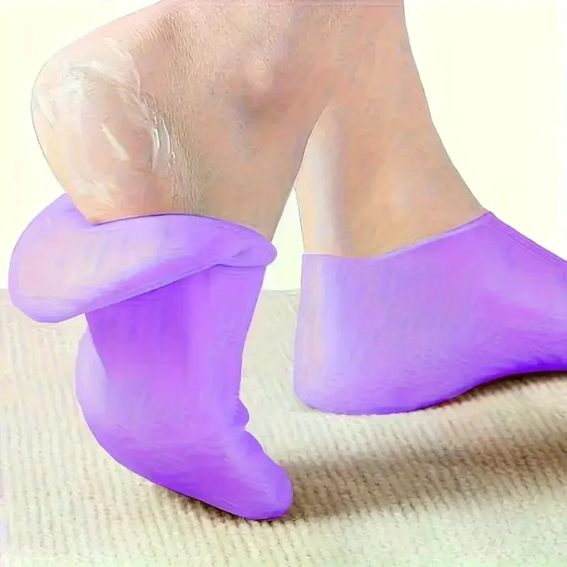 1pair Silicone Moisturizing Foot Socks For Dry Cracked Feet Foot Care Socks Spa Pedicure Socks Massage Moisturizing Gel Socks