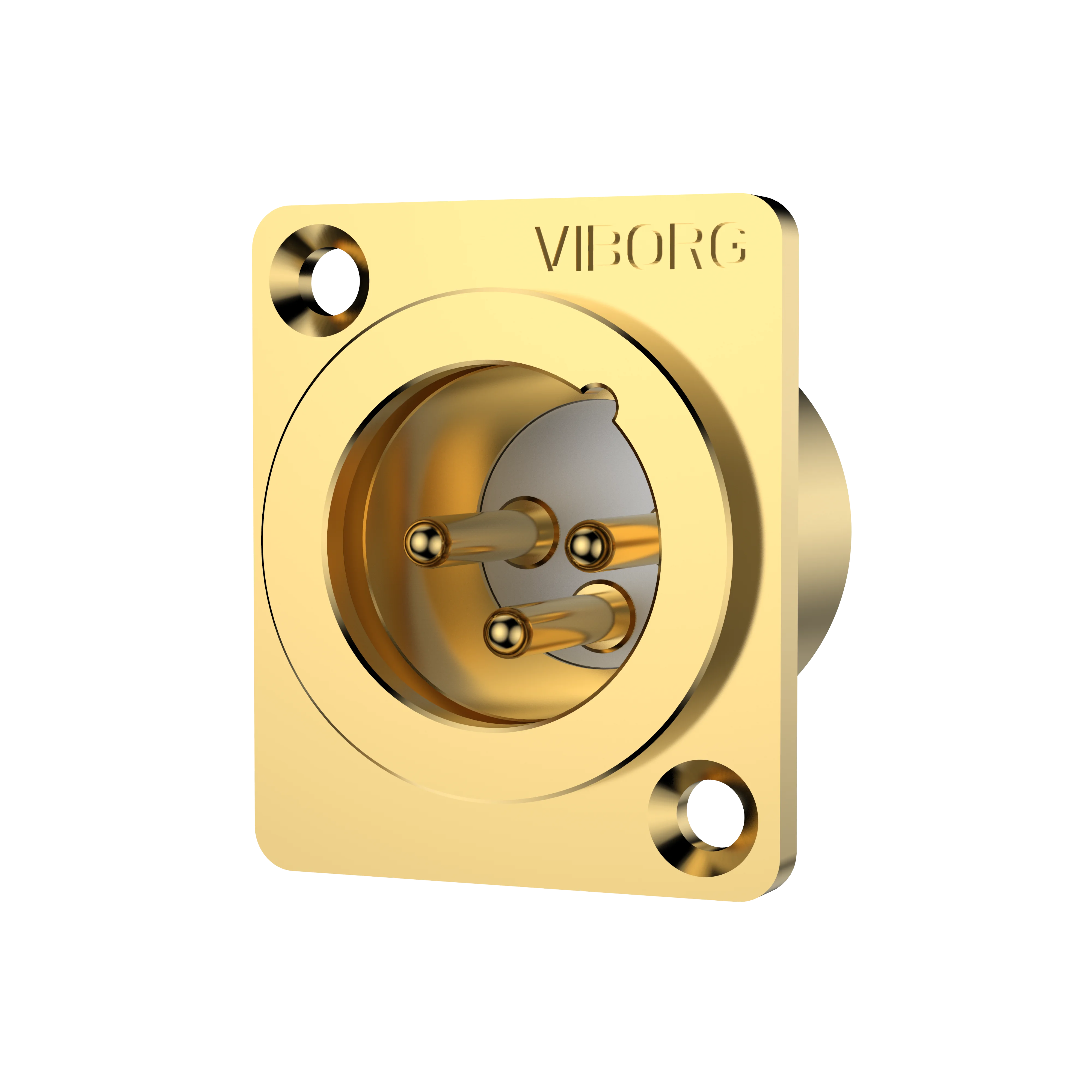 

Viborg CM203G CF203G Pure Copper Gold XLR 3pin Male Female Panel power mount Socket XLR Plug Connector Socket Jack