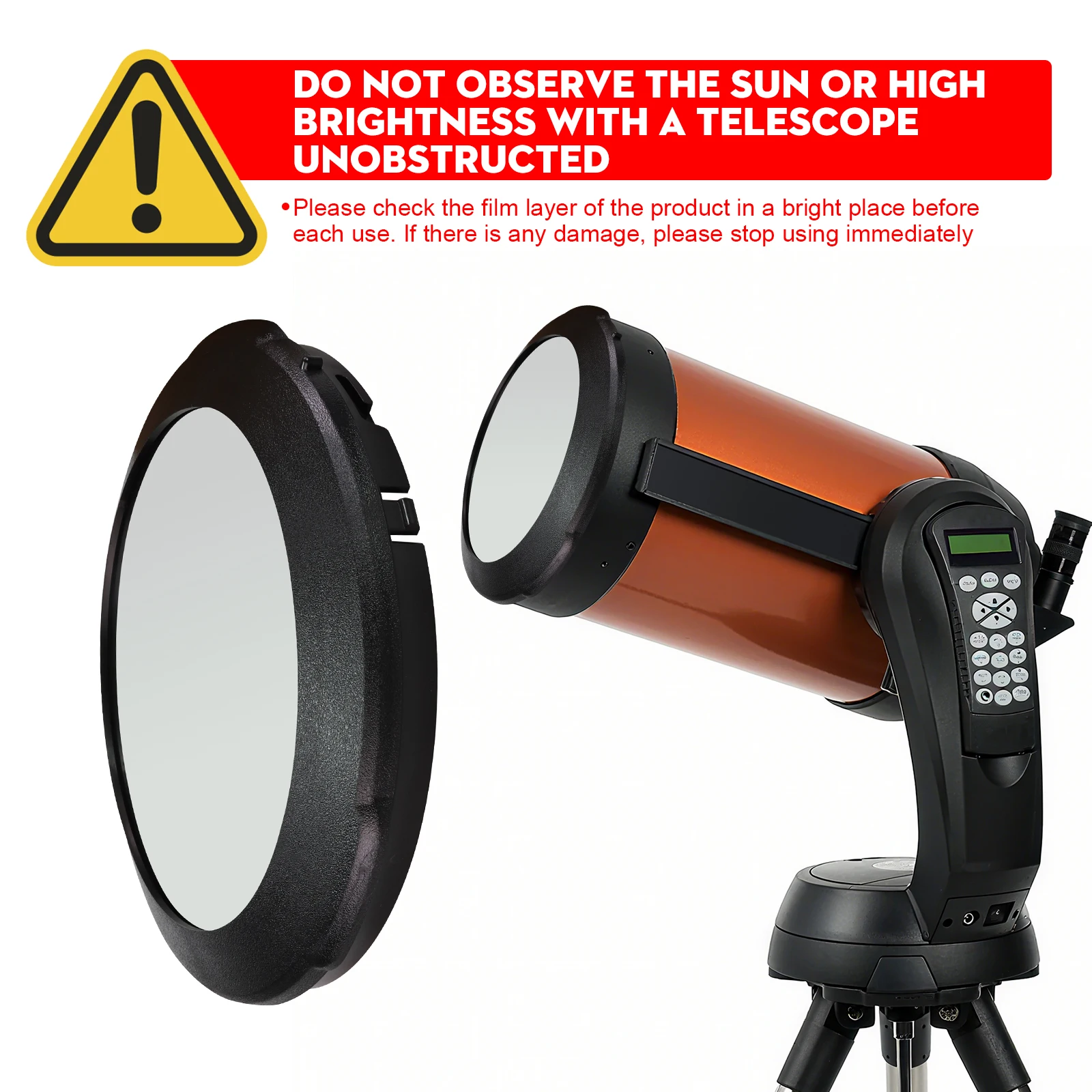 Datyson Solar Film Objective Cover - 225mm Aperture for Celestron CPC 800 & NexStar 8SE 8" Observing sunspots with a telescope view 4
