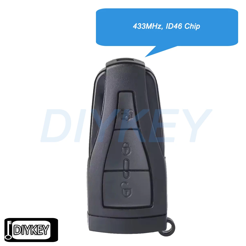 New 3 Buttons Smart Remote Car Key Fob 433MHz ID46 Chip for MG Morris Garages MG6 MG550 Roewe 550 E550