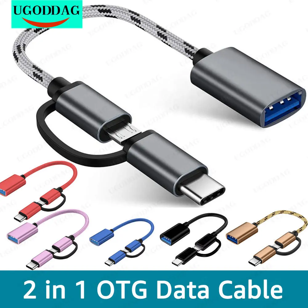 2 In 1 Usb 3.0 Otg Adapter Type C Micro Usb Naar Usb 3.0 Adapter Kabel Otg Converter Voor Gamepad flash Disk Type-C Otg Usb Kabel