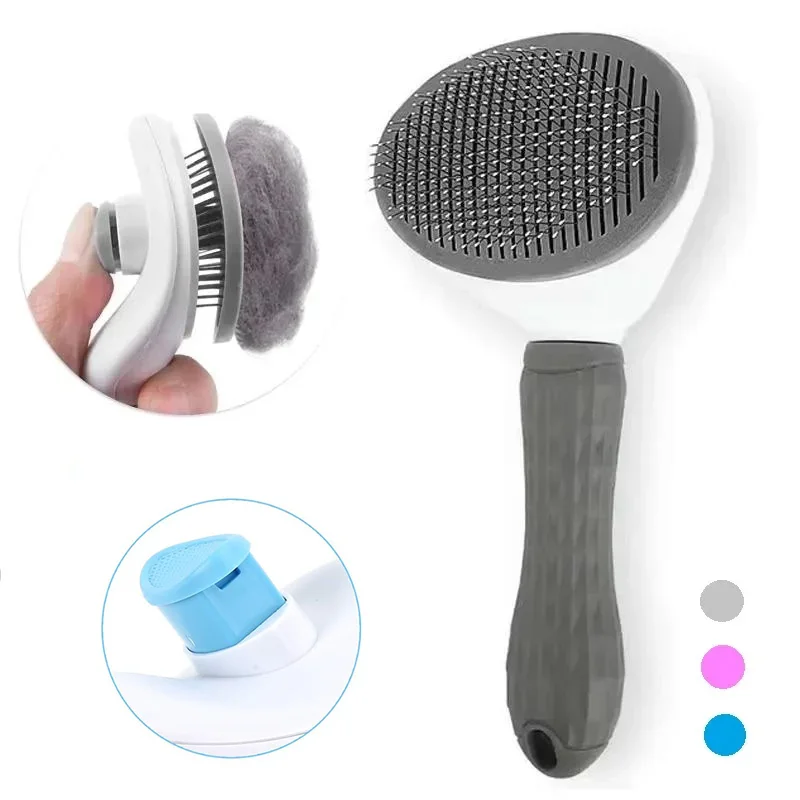 Pet Dog Brush Cat Comb Self Cleaning Pet Hair Remover Brush For Cats Dogs Grooming Tools Pets Dematting Comb Dogs Accessories