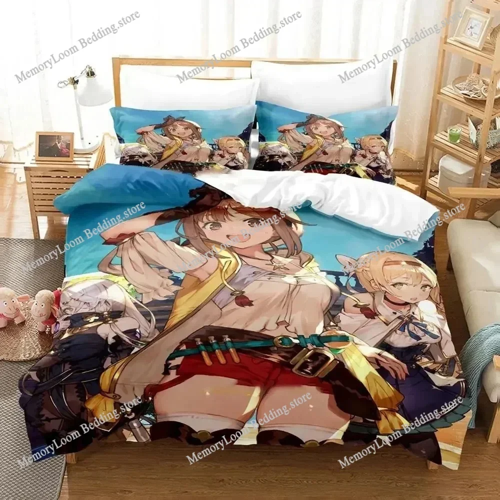 Atelier Ryza Ever Darkness & the Secret Hideout Bedding Set Boys Girls Twin Queen Size Duvet Cover Pillowcase Bed Kids Adult