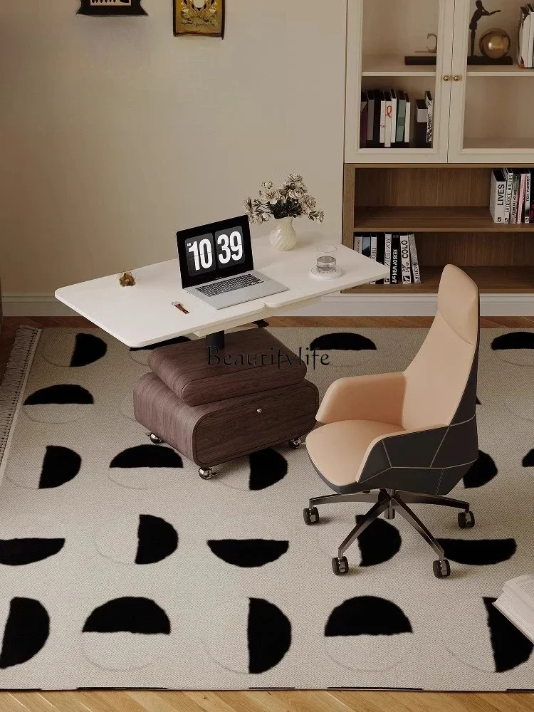 

yj39 Small Apartment Home Modern Minimalist Mid-century Style French Movable Living Room Coffee Table