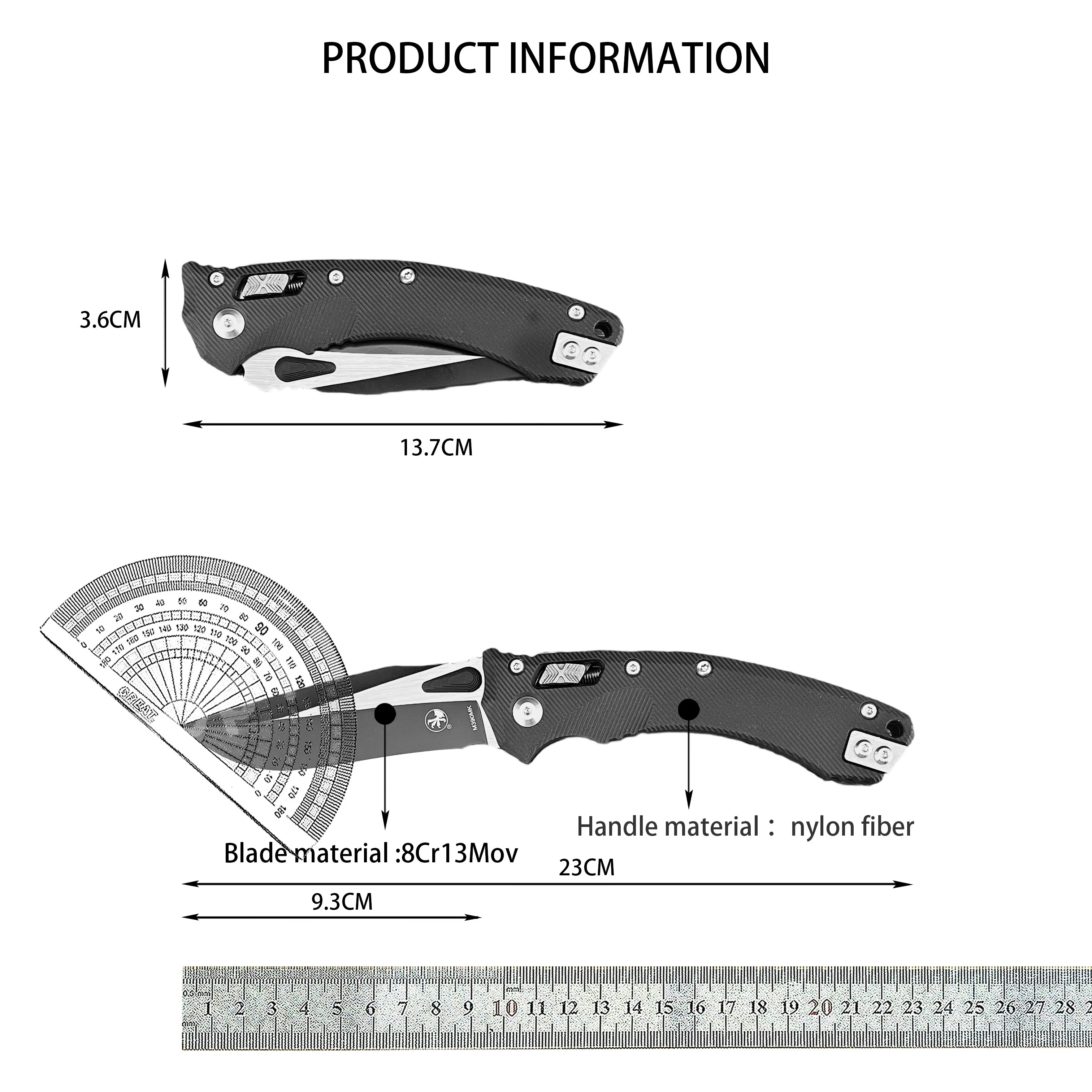 MSI التكتيكية سكين للفرد 8Cr13Mov شفرة ألياف النايلون مقبض التخييم الشواء الدفاع عن النفس سكين صيد سكين قطع العملي