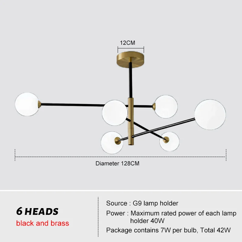 Nordic Moderne Glas Messing Kroonluchter Armaturen Home Decor Woonkamer Messing Hanglampen Slaapkamer Restaurant Cafe Opknoping Lamp