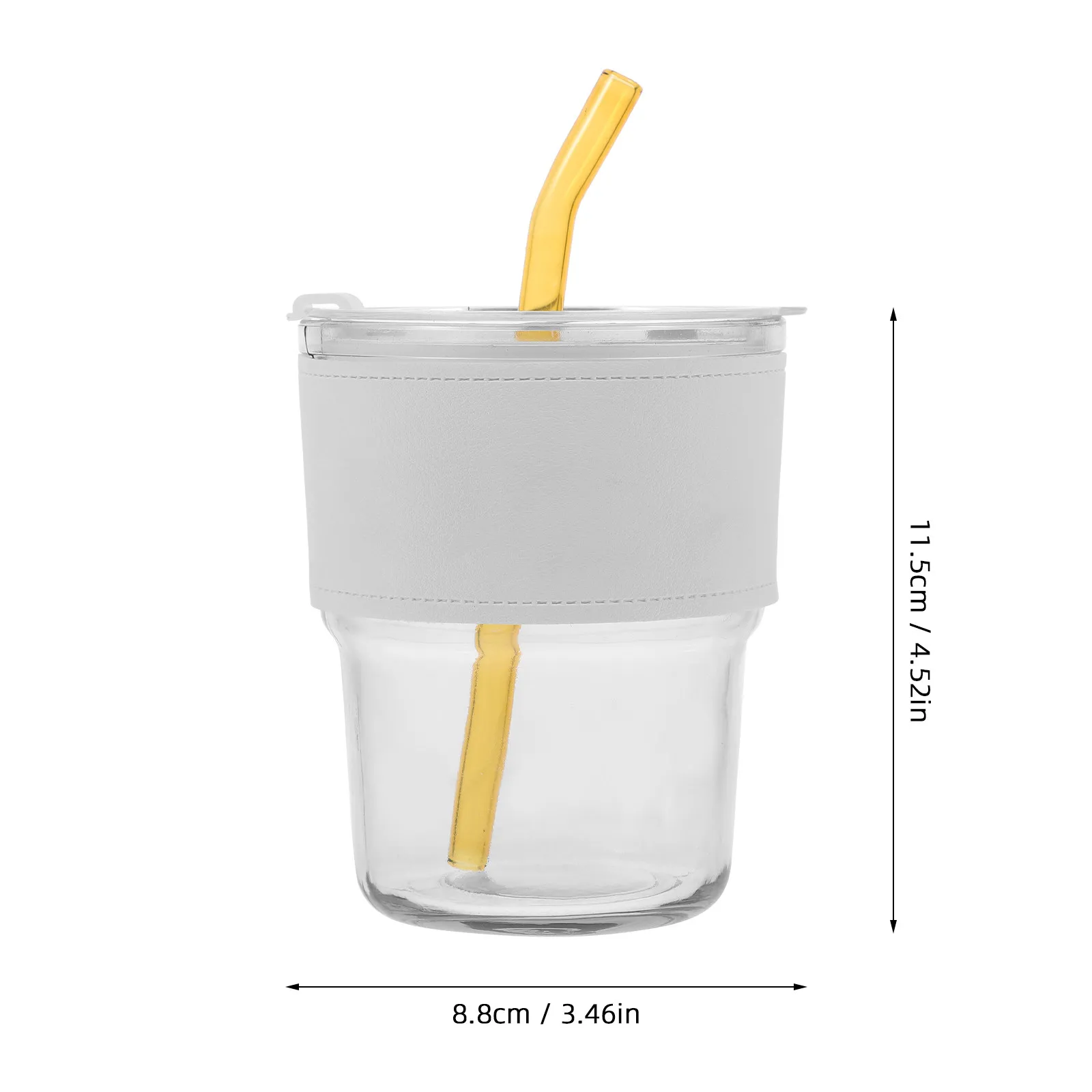 Glass Drinking Bottle with Tight Seal Lid & Reusable Straw – for Iced Coffee, Juice, Water, Milk, Yogurt