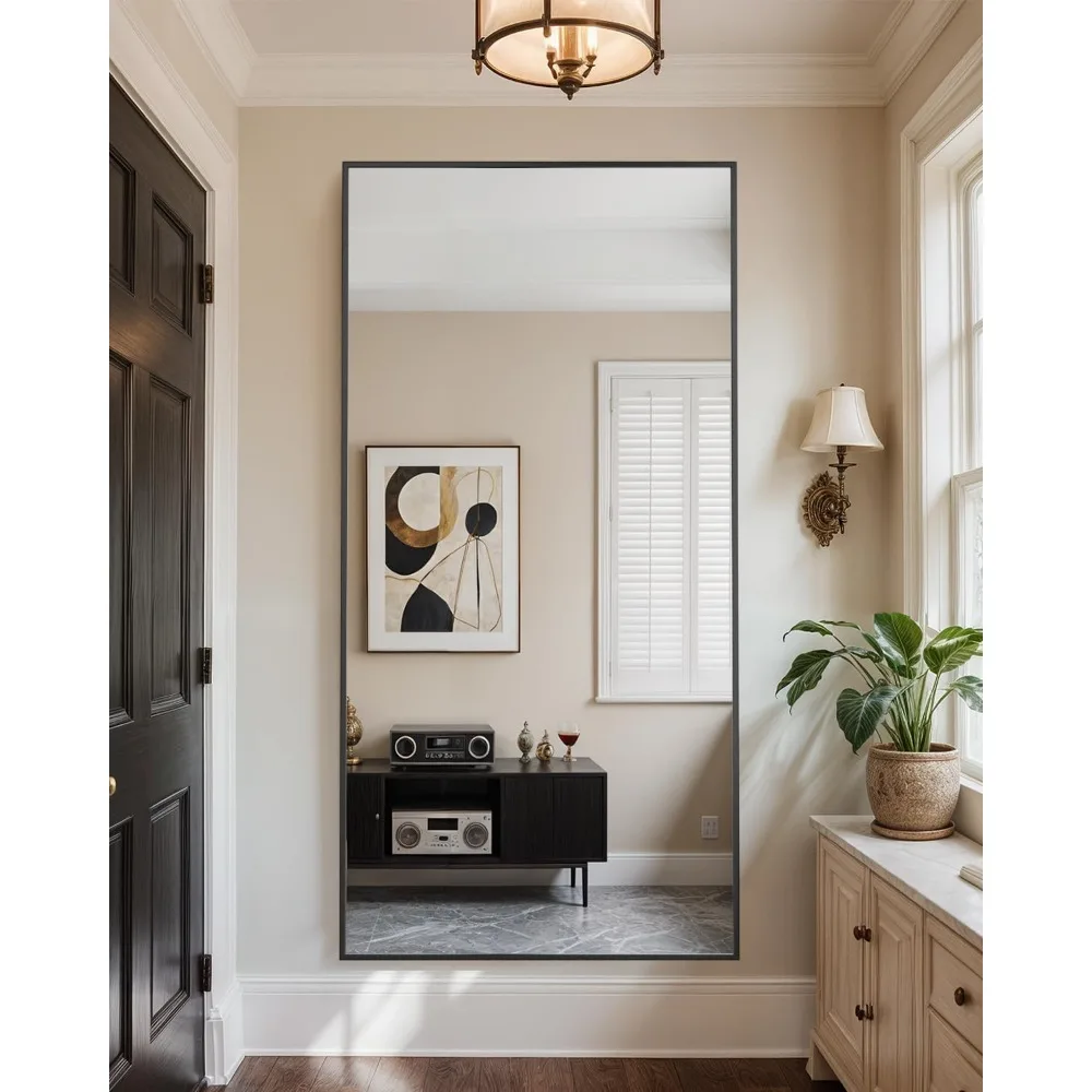 Espelho de corpo inteiro autônomo de grandes dimensões - espelho de chão 71 x 26 com opção de montagem suspensa