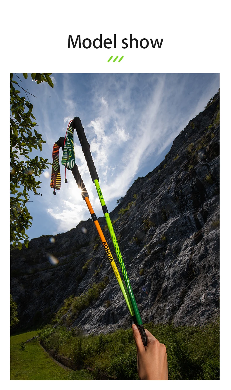 AONIJIE E4204 Carbonfaser Faltbare Trail-Running-Stöcke Leichtgewichtige EVA-Griffe Verstärktes Rohr Schnellverschluss-System für Trail Running – Detail 12