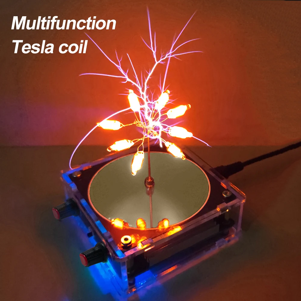 Music for Tesla Coil Speaker Arc Generator Desktop Toy Bluetooth-compatible Palm for Tesla Coil Science Teaching Experiment Tool