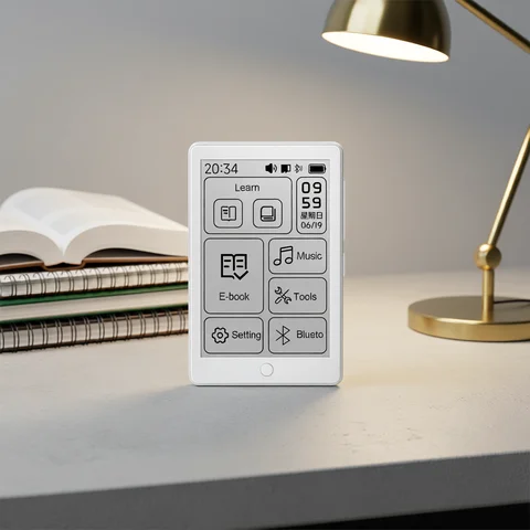 Famue 2.7 Inch E-ink Screen MP3 Player 64GB Mini E-book Reader Bluetooth No Blue Light Eye-Friendly Student Classroom Recording