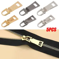 5pcs Clothes Sewing Kit Detachable Replacement Zipper Pull Metal Zip Zipper Slider Metal Zipper Head