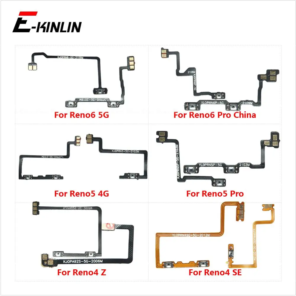 Volume Button Power Switch On Off Key Ribbon Flex Cable For OPPO Reno4 SE Z Reno5 4G Reno6 Pro 5G Replacement Parts