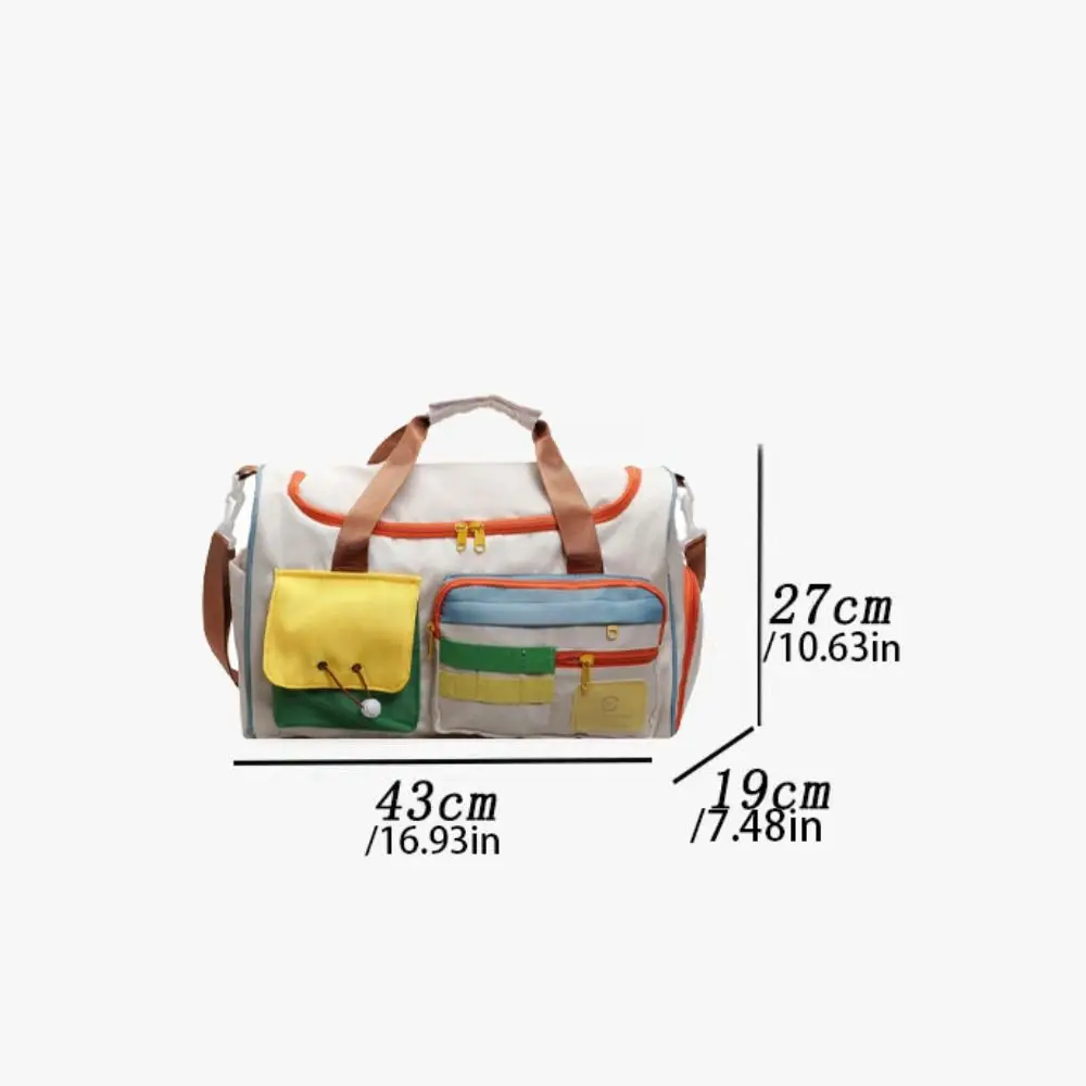 Zipper Oxford Travel Duffel Bag Sturdy Foldable Nylon Duffle Bag Multi-functional Solid Color Large Capacity Handbag Trip