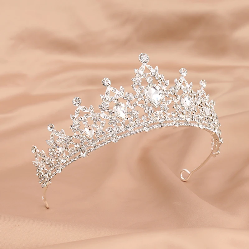 Diadema corona di cristallo per donna, corona nuziale Tiara Vintage per spose, diadema principessa per ragazze festa di compleanno di Halloween