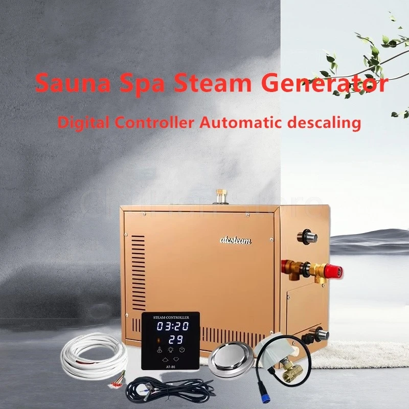 

3 кВт парогенератор для сауны и спа для дома, паровой душ, цифровой контроллер, сауна, спа, паровая ванна, машина ATS