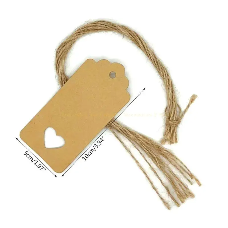 100 Pieces Gift Labels for Wedding Baby Shower, Christmas Tree Decor, Rectangle Hanging Label for Price Label, Bookmarks