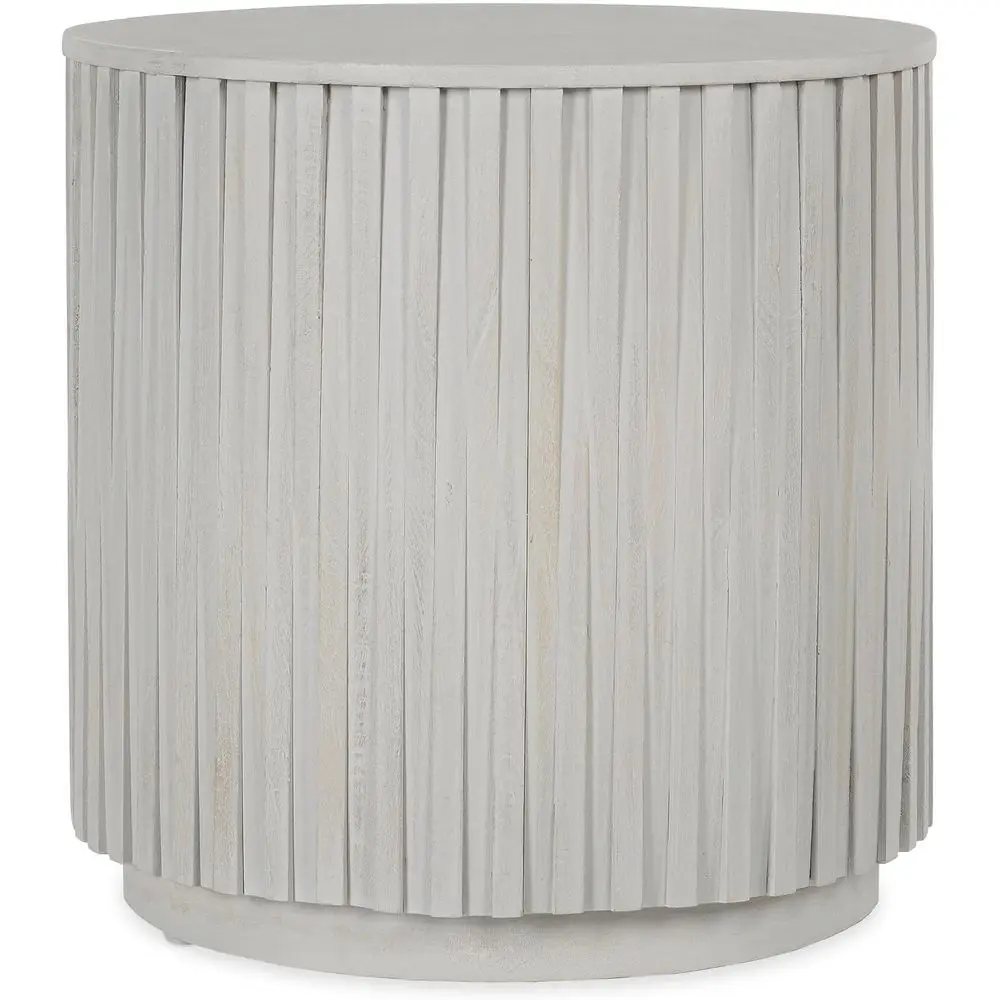 

Maya 24x24 Round Mango Wood End Table in Sunbleached Gray