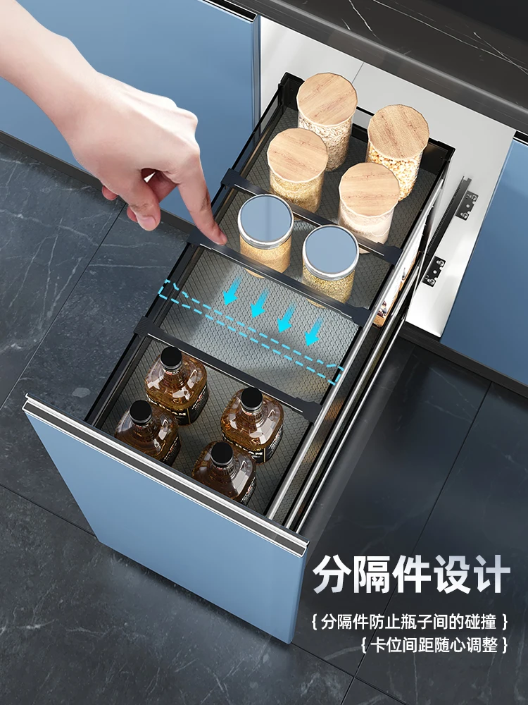 خزانة المطبخ، سلة توابل من الزجاج المقسى، سلة توابل، رف درج، سلة توابل #3