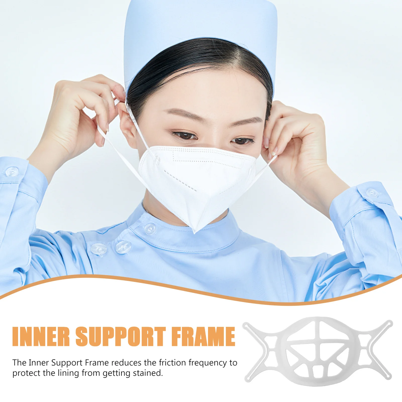 

10Pcs Mask Bracket Plastic Inner Frame Breath Space Enhancer Reusable Lightweight Face Inner Support Frame Makeup Saver Lipstick