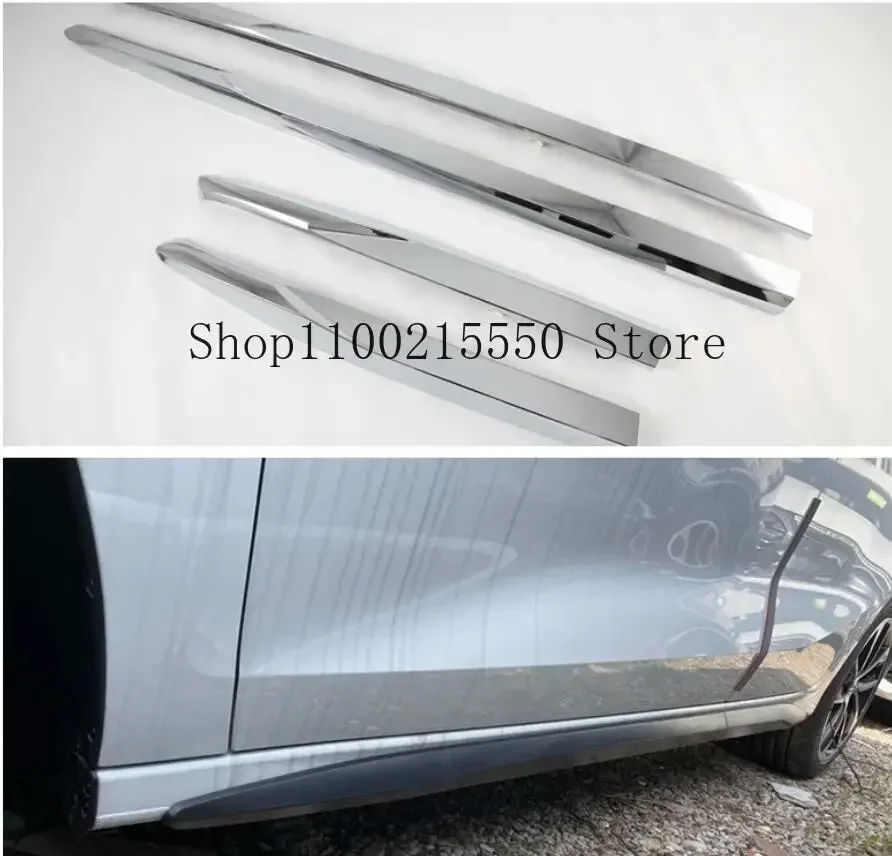 for  Audi A3 8Y Sport Hatchback 2021 Chrome Side Door Body Molding Lijn Cover Trim Protector Versieren Exterieur Accessoires