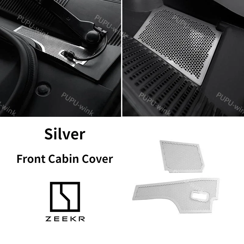 For ZEEKR 001 Stainless Steel Front Cabin Cover Dust Cover Car Air Conditioning Protective Cover Filter Element Insect Net